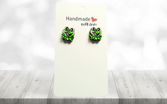 MDF-Frog Shaped Sublimated Stud Earrings