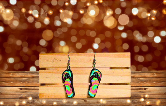 MDF-Flip Flop Shaped Sublimated Earrings 1.5 inch
