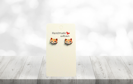 MDF- Fox Head Shaped Sublimated Stud Earrings