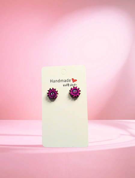 MDF-Sun Shaped Sublimated Stud Earrings