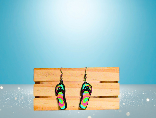 MDF-Flip Flop Shaped Sublimated Earrings 1.5 inch