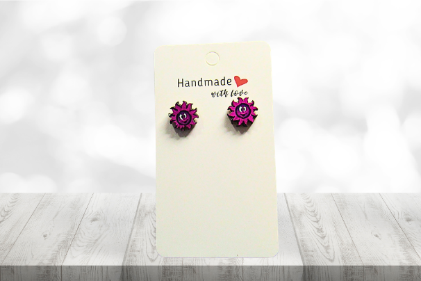 MDF-Sun Shaped Sublimated Stud Earrings
