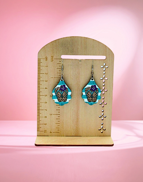 MDF-Fancy Teardrop Shaped Sublimated Earrings 1.5 inch
