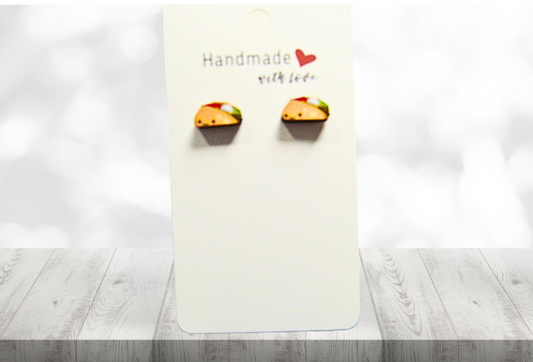 MDF-Taco Shaped Sublimated Stud Earrings