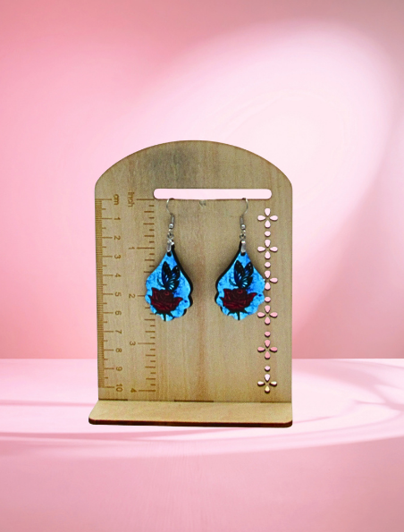 MDF-Fancy Teardrop Shaped Sublimated Earrings 1.5 inch