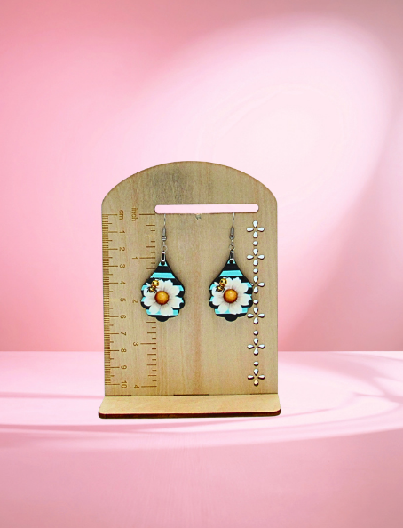 MDF-Fancy Teardrop Shaped Sublimated Earrings 1.5 inch