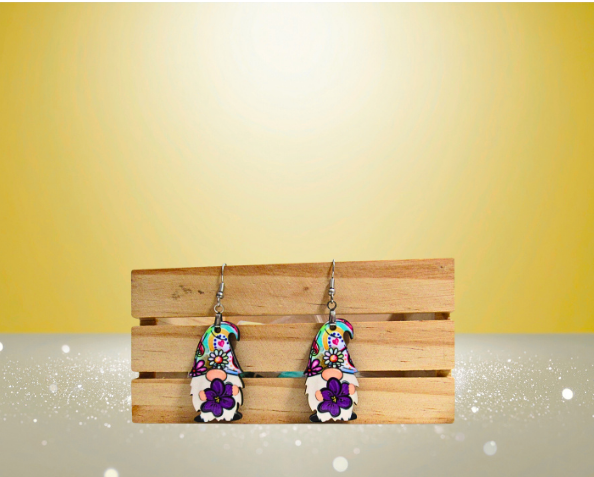 MDF-Gnome Shaped Sublimated Earrings 1.5 inch