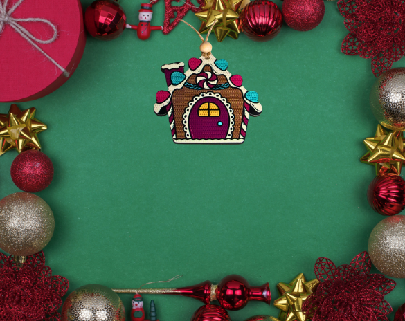Gumdrop House Shaped Sublimated Ornament