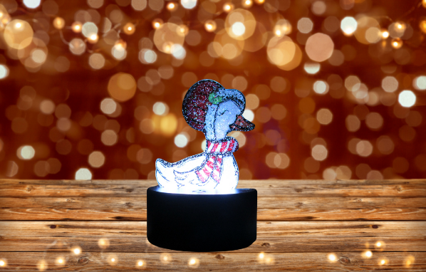 Glitter Acrylic Goose Shaped Sublimated Light