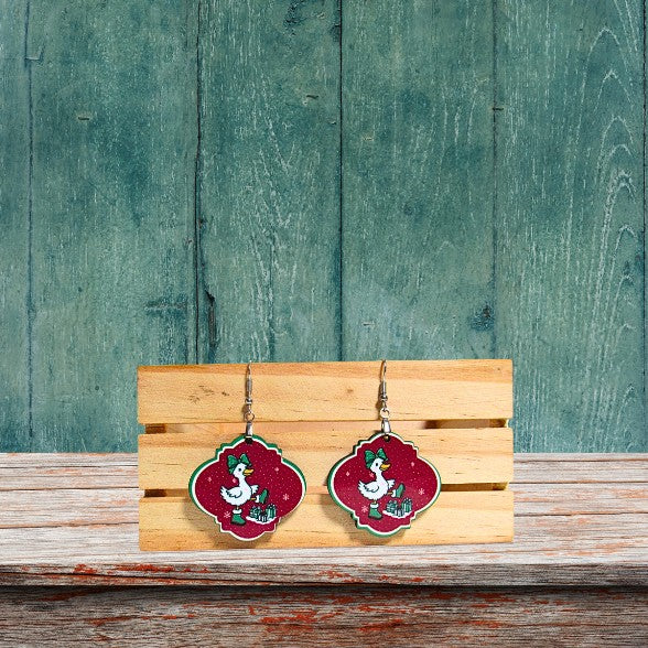 Fancy Bulb Shaped Sublimated Earrings 1.5 inch