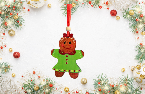 Gingerbread Girl Shaped Sublimated Ornament