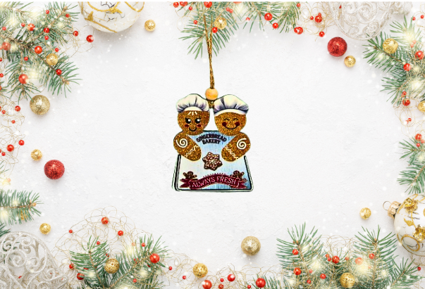 Gingerbread Pan Shaped Sublimated Ornament