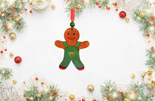 Gingerbread Man Shaped Sublimated Ornament