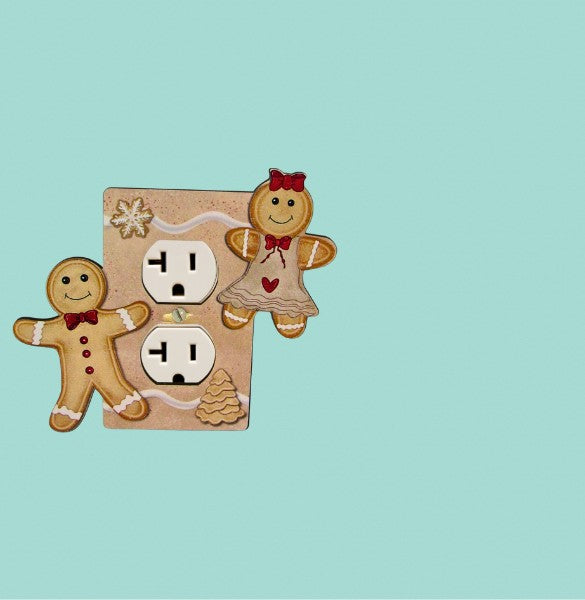 Gingerbread People Shaped Sublimated Outlet Plate