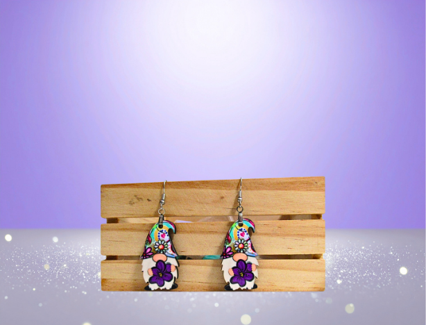 MDF-Gnome Shaped Sublimated Earrings 1.5 inch