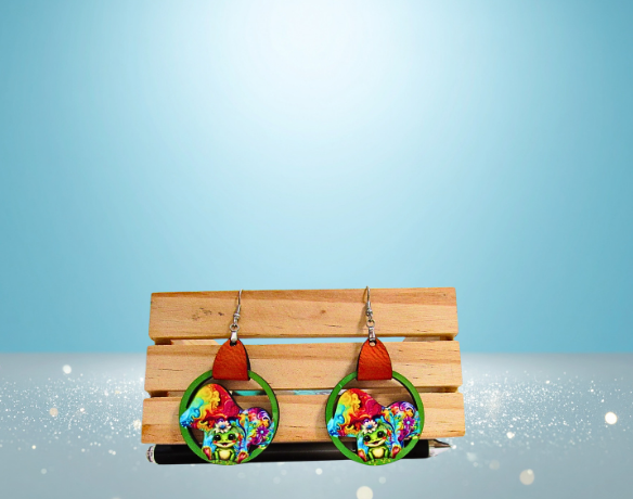 MDF- Round Mushroom Trio Sublimated Earrings 1.5 inch