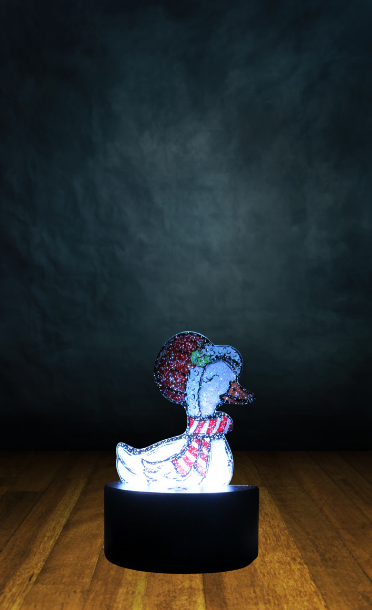 Glitter Acrylic Goose Shaped Sublimated Light
