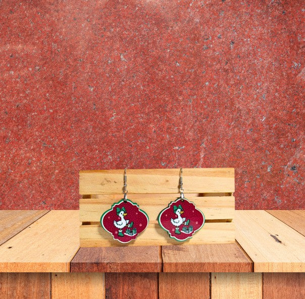 Fancy Bulb Shaped Sublimated Earrings 1.5 inch