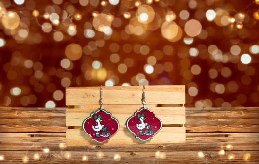 Fancy Bulb Shaped Sublimated Earrings 1.5 inch