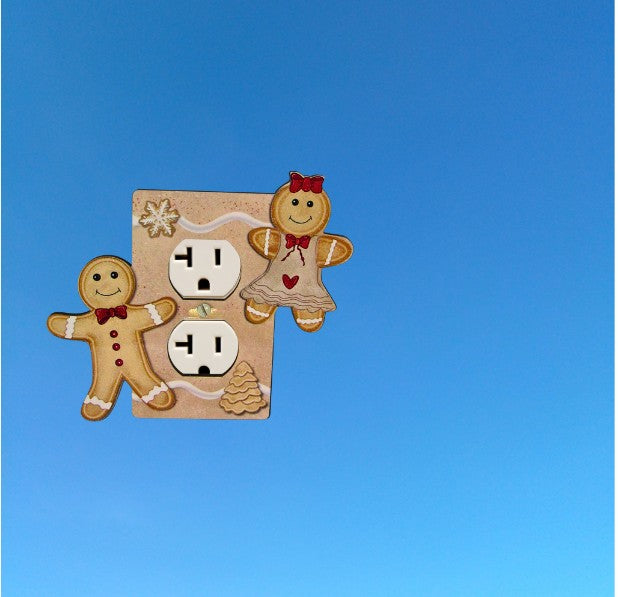 Gingerbread People Shaped Sublimated Outlet Plate