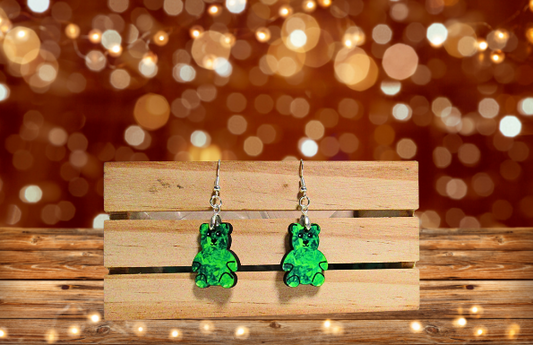 Teddy Bear Shaped Sublimated Earring 1 inch