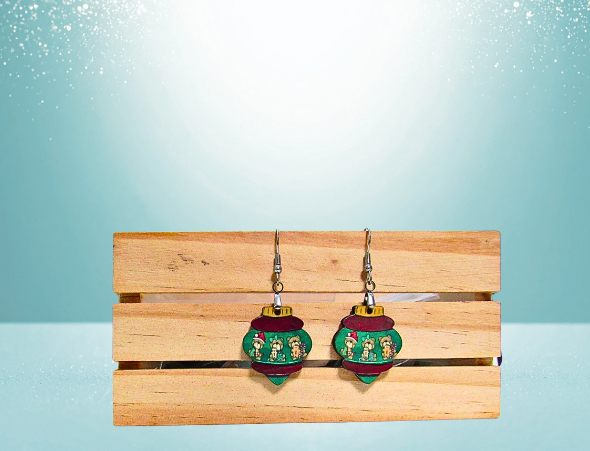 MDF-Vintage Bulb Shaped Sublimated Earrings 1 inch