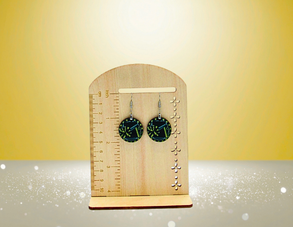 MDF-Round Shaped Sublimated Cheer Themed Earrings 1 inch