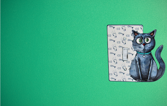 Cat Shaped Sublimated Light Switch Plate