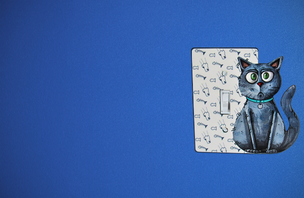 Cat Shaped Sublimated Light Switch Plate
