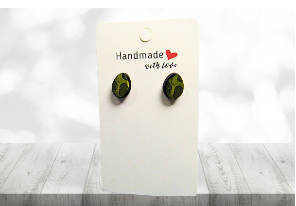 MDF-Egg Shaped Sumlimated Stud Earrings