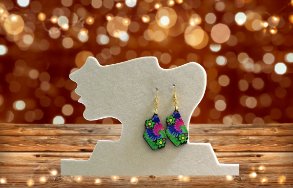 MDF-Fancy Flower Shaped Sublimated Earrings 1.5 inch