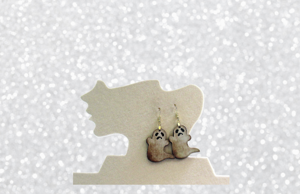 MDF-Ghost with Tail Sublimated Earring 1.5 inch