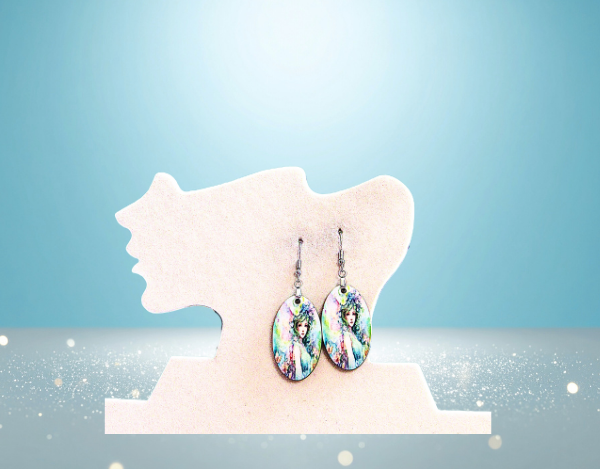 MDF-Oval Shaped Sublimated Earrings 1.5 inch