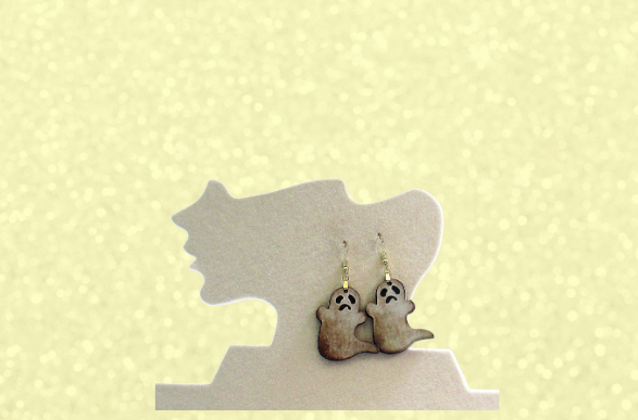 MDF-Ghost with Tail Sublimated Earring 1.5 inch