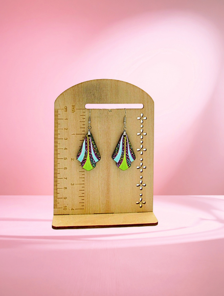 MDF-Fan Shaped Sublimated Earrings 1.5 inch