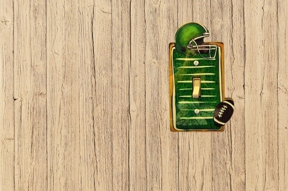MDF- Football Field Shaped Sublimated Switch Plate