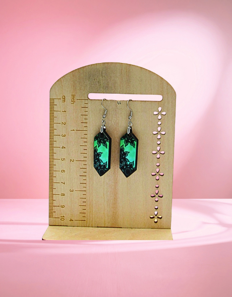 MDF-Gemstone Shaped Sublimated Earrings 1.5 inch