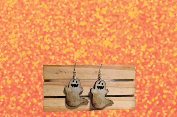MDF-Ghost with Tail Sublimated Earring 1.5 inch