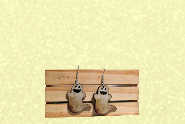 MDF-Ghost with Tail Sublimated Earring 1.5 inch