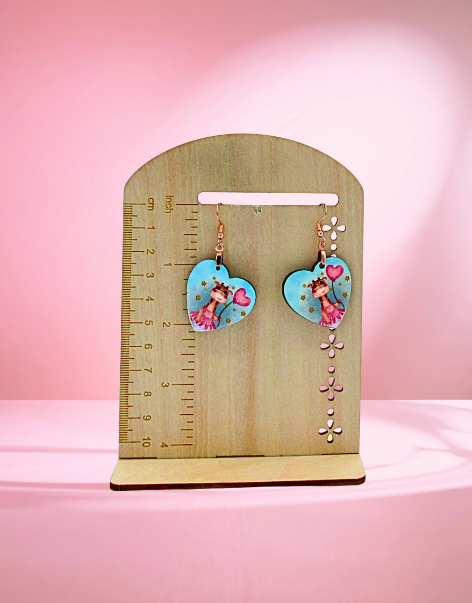 MDF-Heart Shaped Sublimated Earrings  1 inch