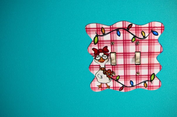 Wavy Edge Shaped Sublimated Double Switch Plate Cover