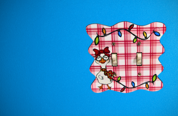 Wavy Edge Shaped Sublimated Double Switch Plate Cover