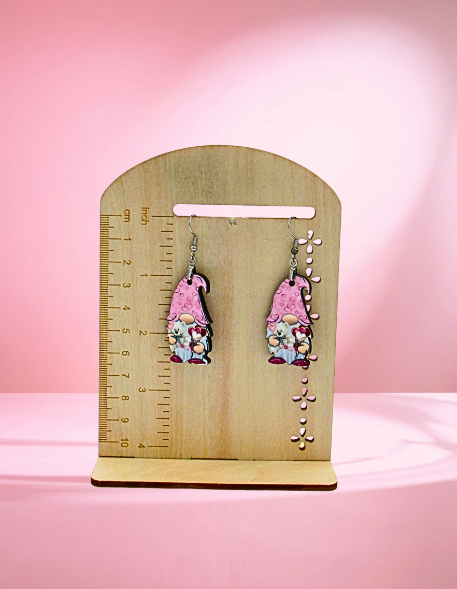 MDF-Gnome Shaped Sublimated Earring 1.5 inch