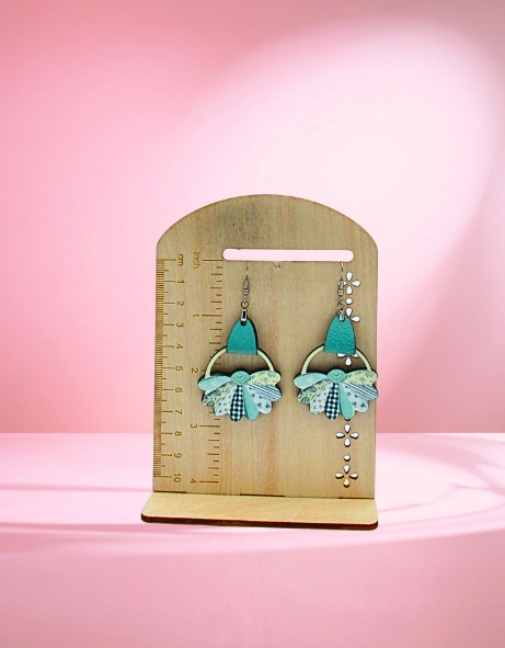 MDF and Faux Leather-Round Sunflower Shaped Sublimated Earrings 1.5 inch