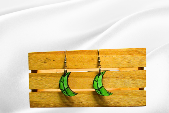 MDF-Moon Shaped Sublimated Earrings 1 inch