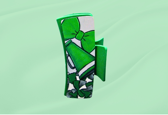 MDF-Large Sublimated Hair Claw Clip Cheer Themed