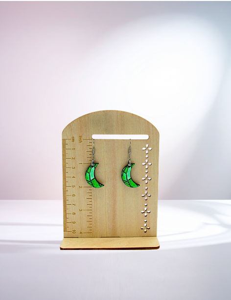 MDF-Moon Shaped Sublimated Earrings 1 inch