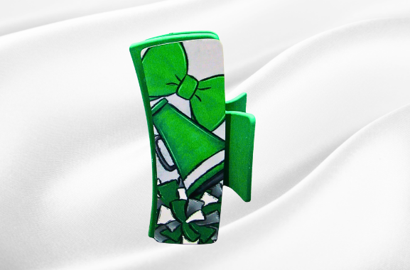 MDF-Large Sublimated Hair Claw Clip Cheer Themed