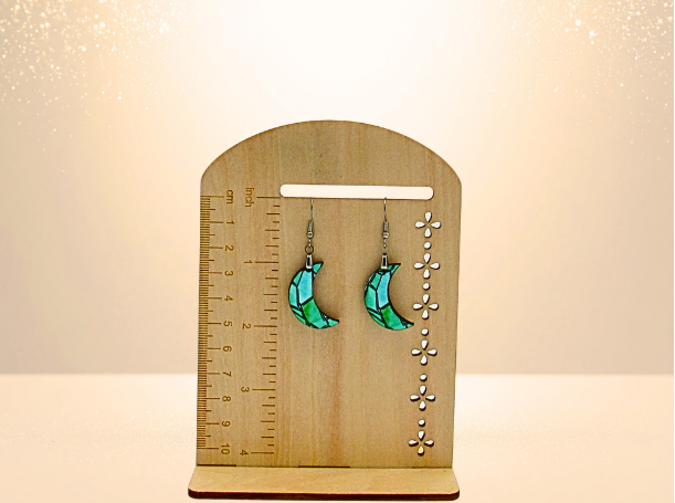 MDF-Moon Shaped Sublimated Earrings 1 inch