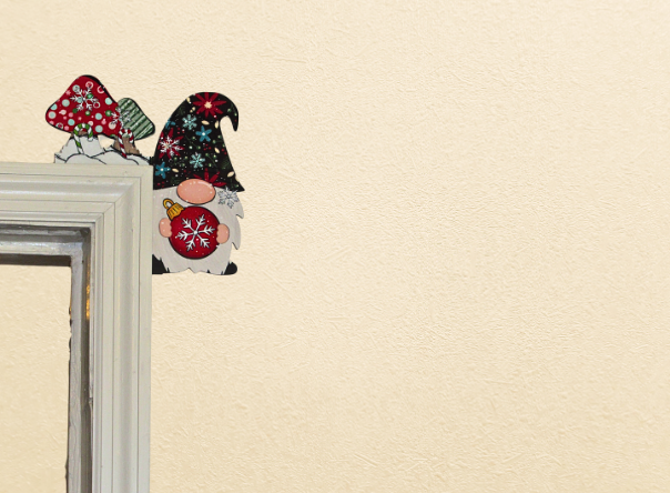 Gnome Shaped Sublimated Corner Sitter